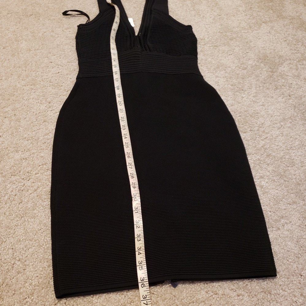 Diane Von Furstenberg Black Ribbed Mini Dress